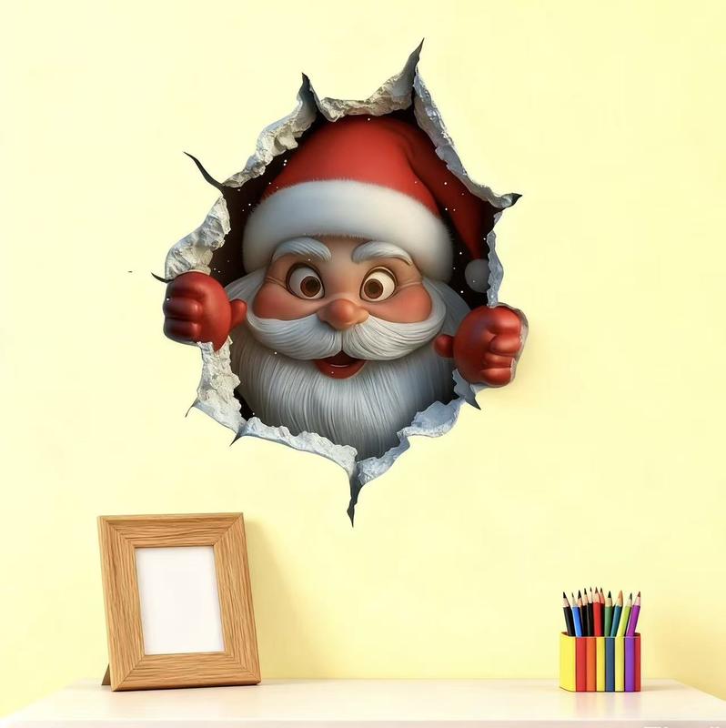 BLACK FRIDAY Funny Christmas Character Wall Sticker(3PCS)Self-Adhesive Waterproof Holiday Decoration, Easy to Apply and Remove, Festive Wall Decor-Perfect Gift Idea for a Warm Christmas