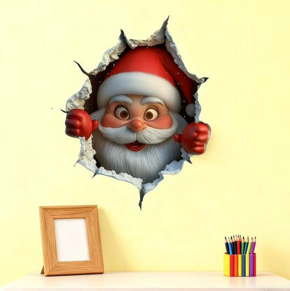 BLACK FRIDAY Funny Christmas Character Wall Sticker(3PCS)Self-Adhesive Waterproof Holiday Decoration, Easy to Apply and Remove, Festive Wall Decor-Perfect Gift Idea for a Warm Christmas